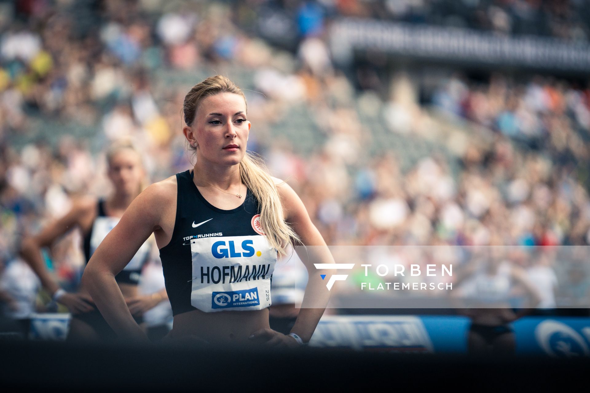 Anna-Maria Hofmann (Eintracht Frankfurt e.V.) waehrend der deutschen Leichtathletik-Meisterschaften im Olympiastadion am 25.06.2022 in Berlin